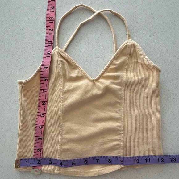 Yellow Racerback/Crossback Spaghetti Strap Tank Top - Picture 6 of 7